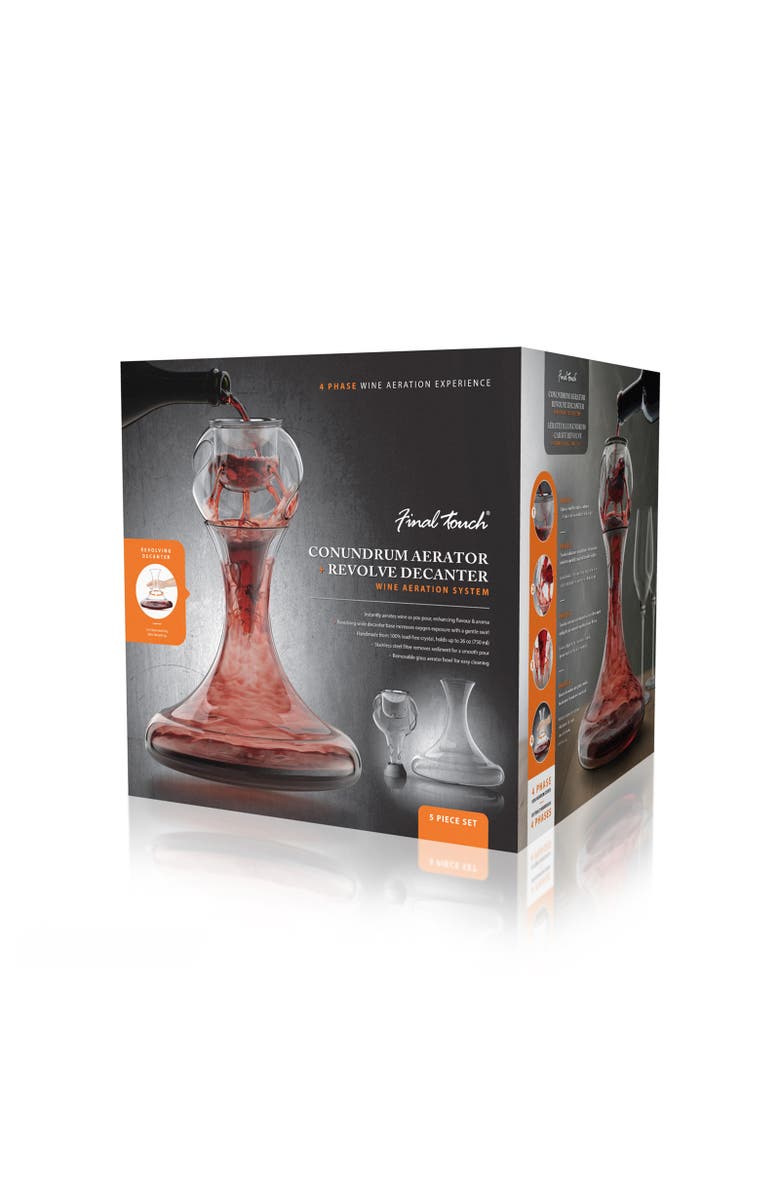 FINAL TOUCH Conundrum Aerator + Revolve Decanter Wine Aeration System, Alternate, color, Clear