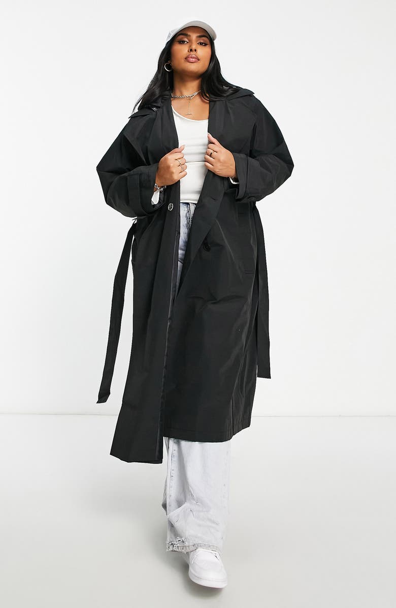 ASOS DESIGN Cotton & Nylon Trench Coat, Alternate, color, 