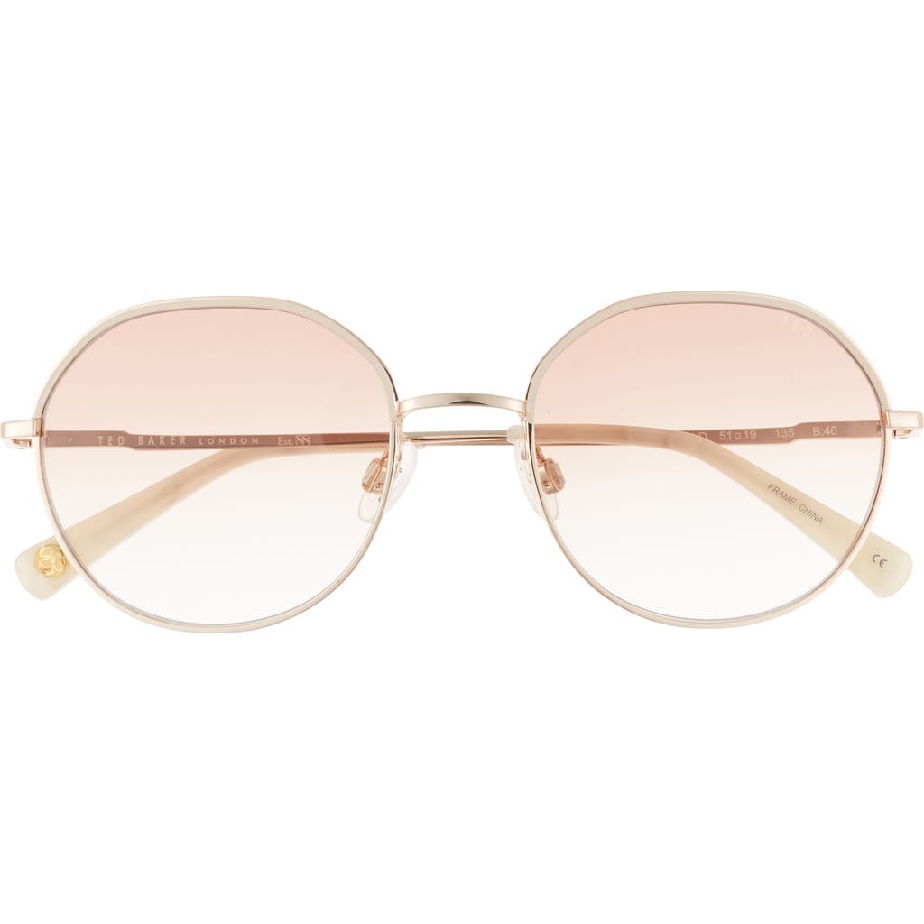 TED BAKER TED BAKER LONDON 51MM FULL RIM ROUND SUNGLASSES
