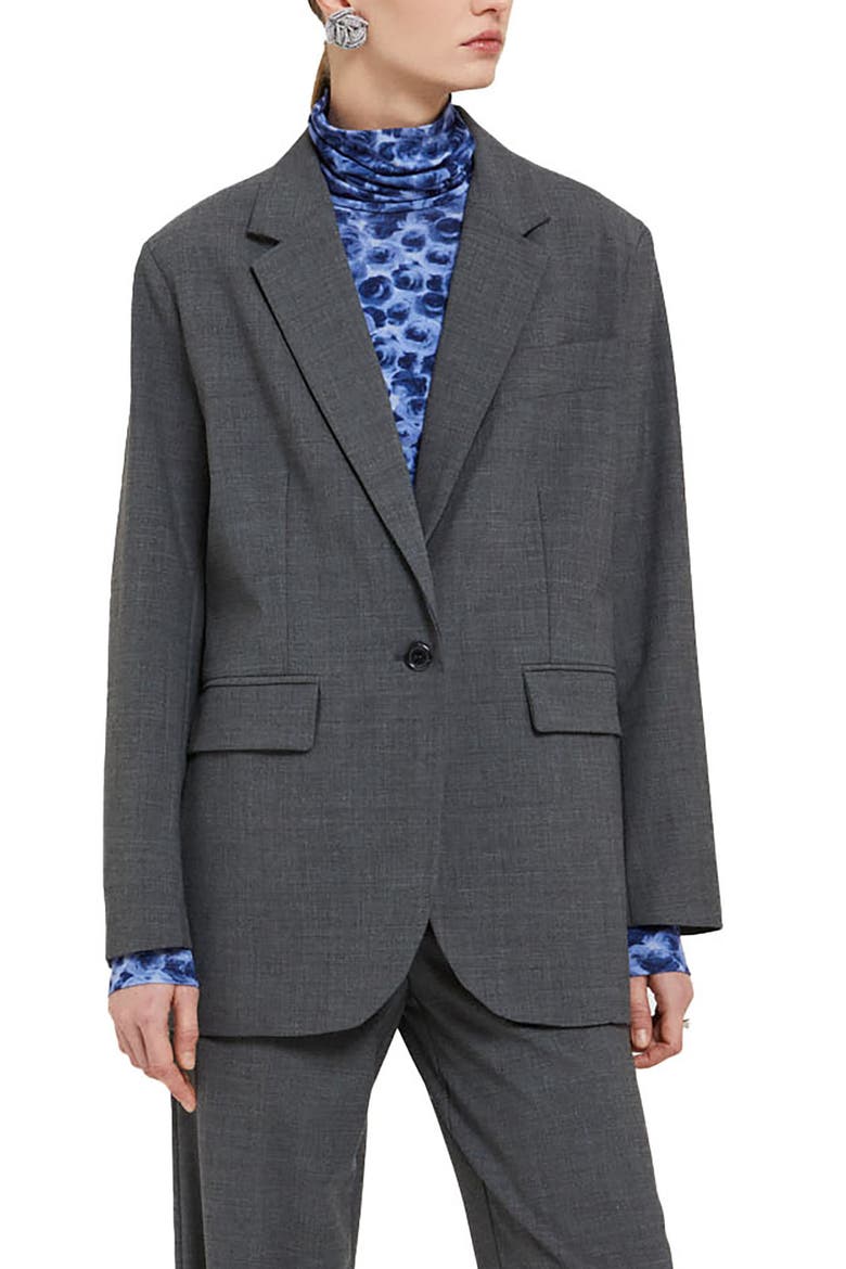 Jacket With One Button, Main, color, Grey