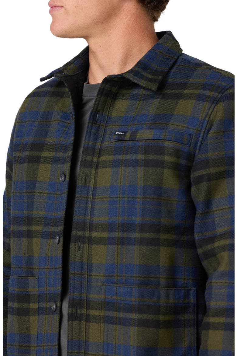 Plaid High Pile Fleece Lining Jacket, Alternate, color, ARMY