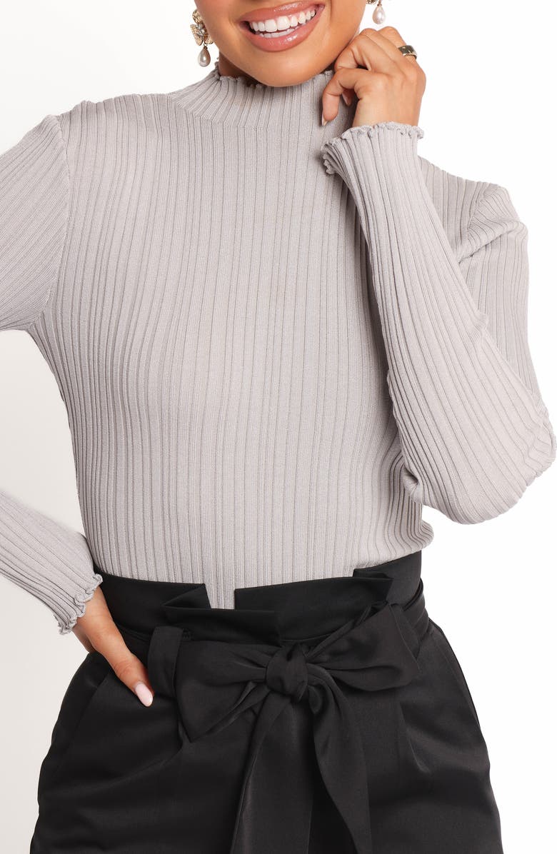 Petal & Pup Ridley Mock Neck Rib Top, Alternate, color, Grey