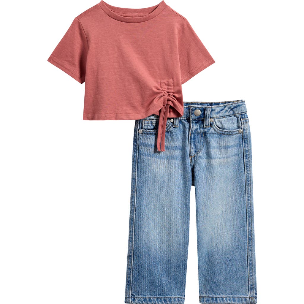 Joe's Ruched Cotton T-shirt & Jeans Set In Multi
