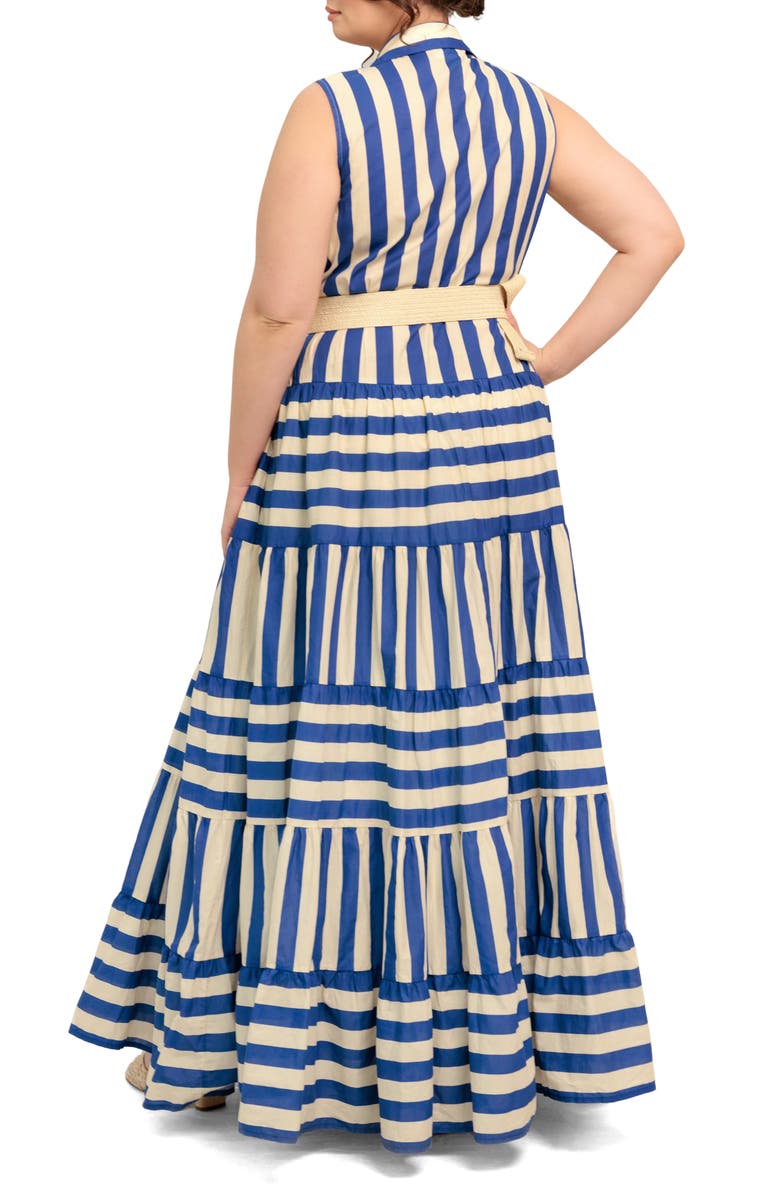 FLYING TOMATO Striped Maxi Dress, Alternate, color, Blue/ Ivory