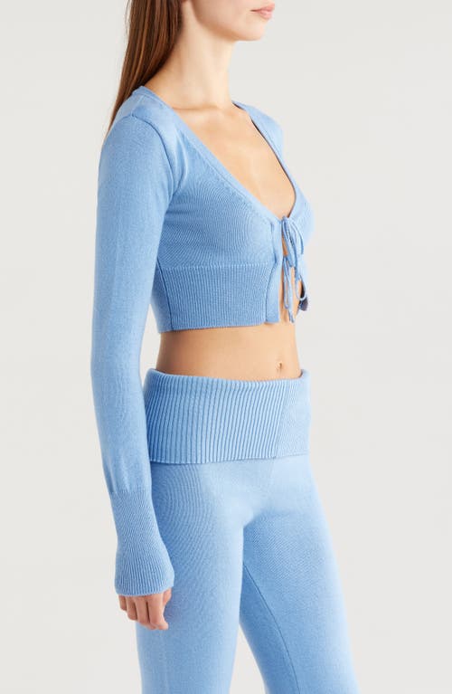 Shop Florence By Mills Tie Front Crop Cardigan In Endless Sky