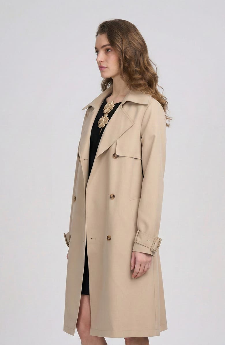 ELLE Collection Classic Trench, Alternate, color, Light Khaki