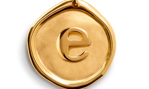 Monica Vinader Initial Stamp Pendant Necklace In 18ct Gold Vermeil E