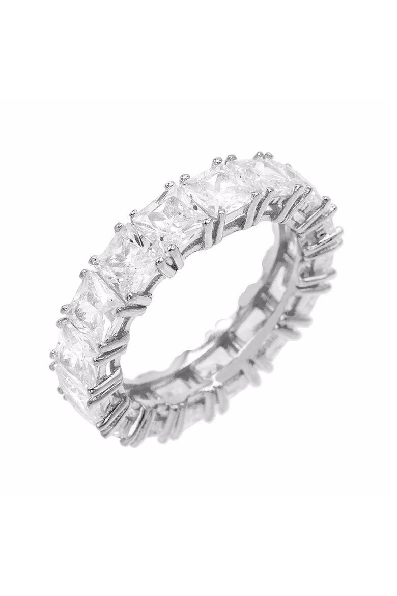Princess Cut Eternity Band, Main, color, Silver