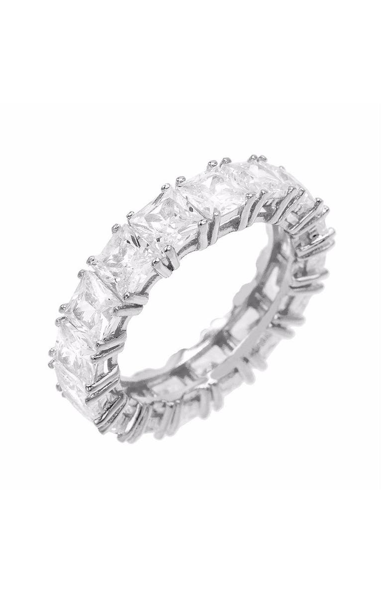 BY ADINA EDEN Princess Cut Eternity Band, Main, color, Silver