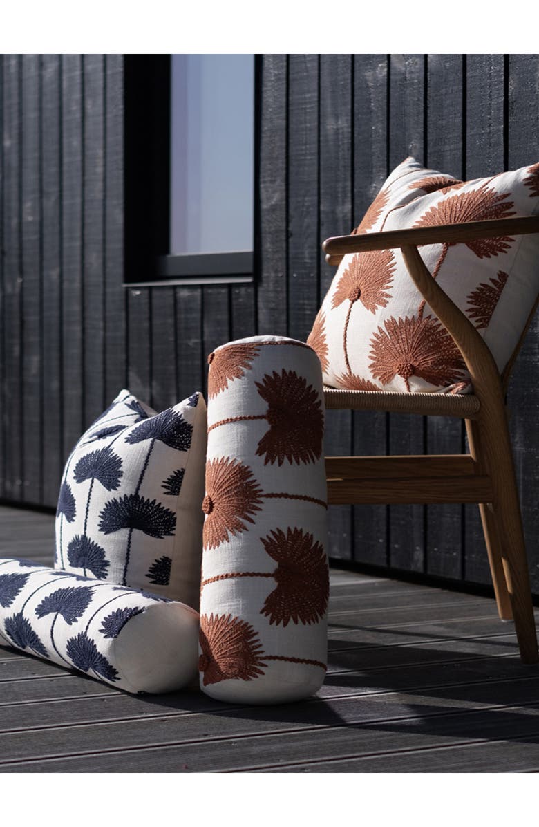 Sunday Citizen Palm Leaf Embroidered Throw Pillow, Alternate, color, 