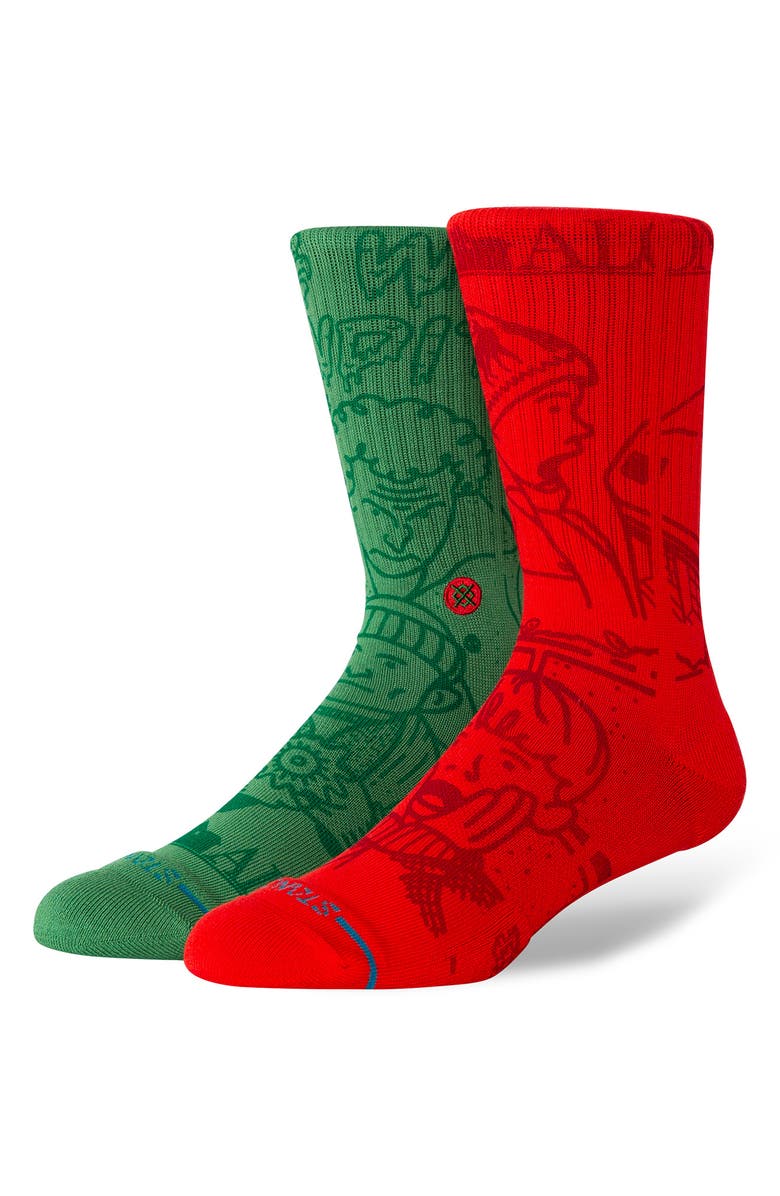 Stance Home Alone Crew Socks, Alternate, color, Multi