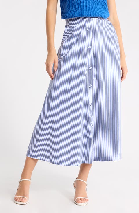 Striped Midi Skirt
