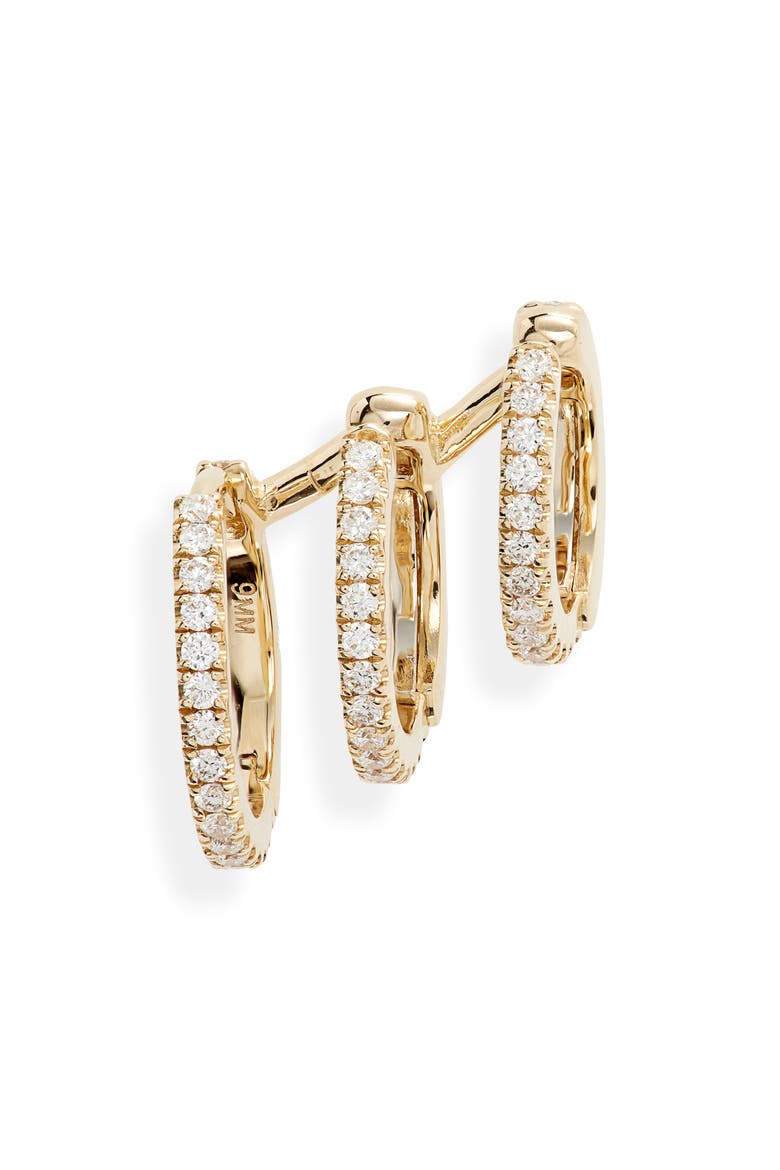 Diamond Eternity Triple Linked Hoop Earring and Cuff, Main, color, YELLOW-RIGHT