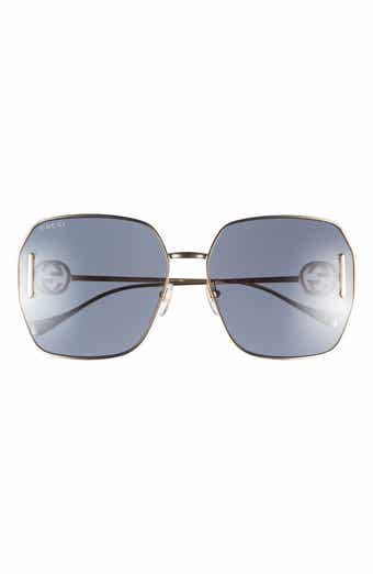 Gucci 64mm Novelty Oversize Square Sunglasses