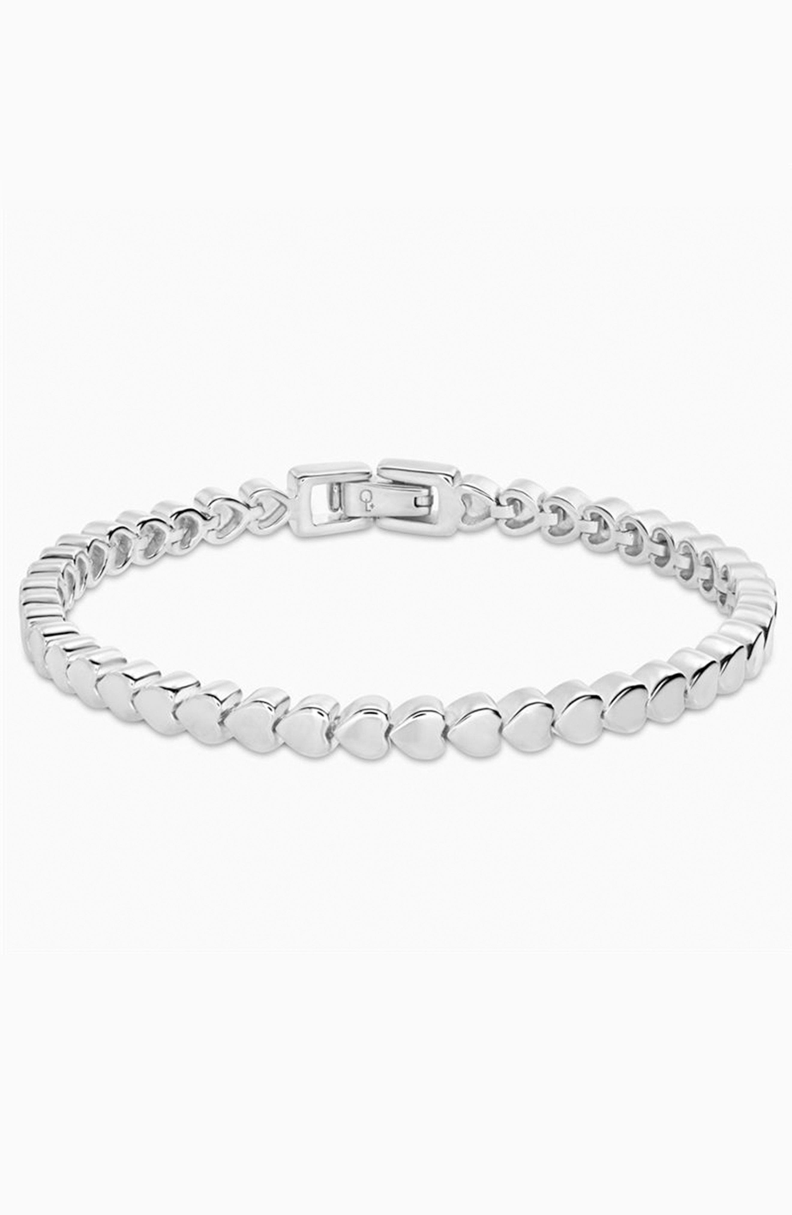 Oak & Luna Dotted Heart Bracelet in Sterling Silver 