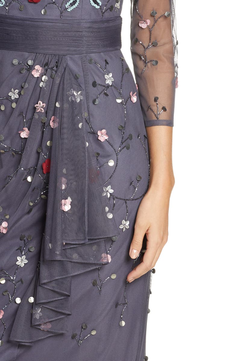 JS Collections Floral 3D Embellished Gown, Alternate, color, 