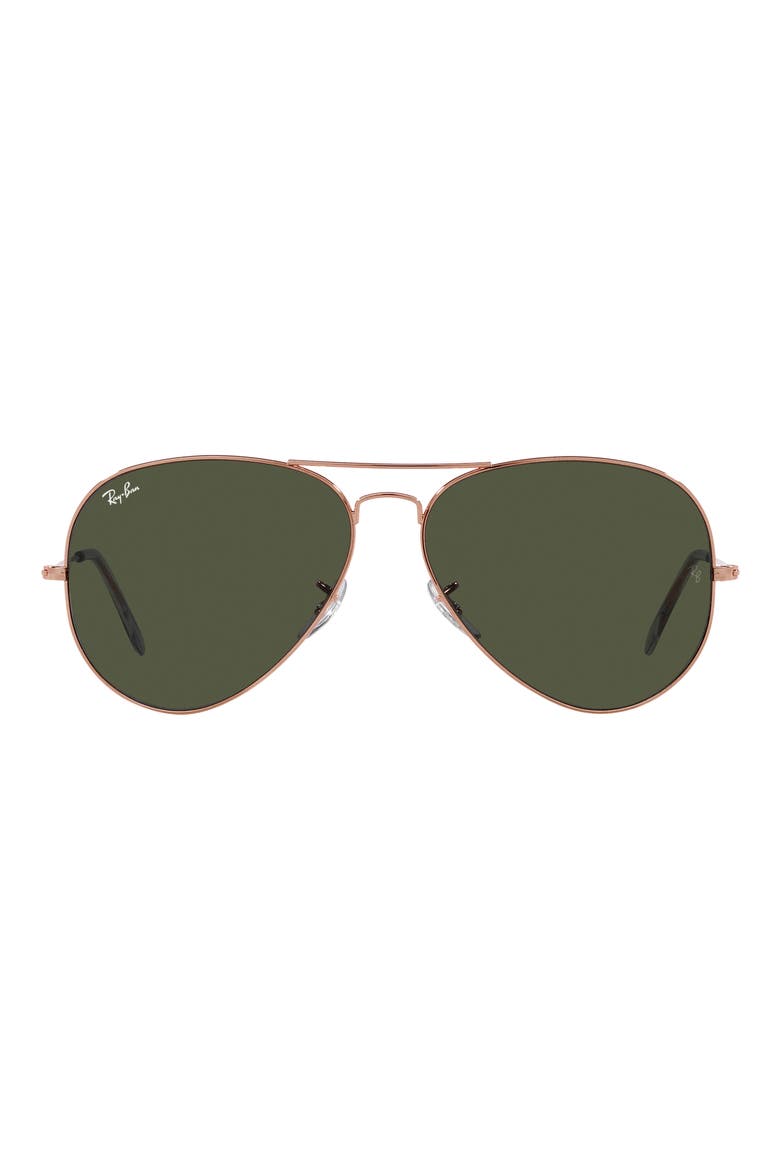 62mm Oversize Aviator Sunglasses, Main, color, ROSE GOLD