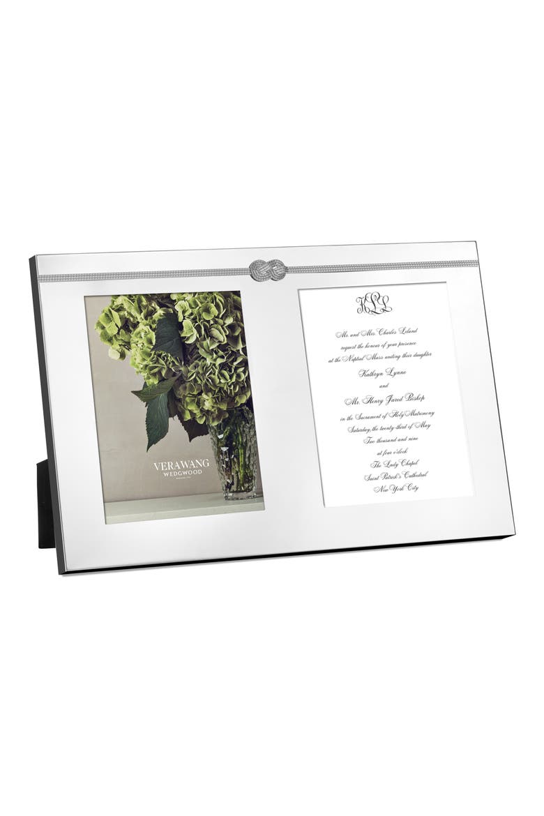 x Wedgwood Infinity Double Invitation Picture Frame, Main, color, METALLIC SILVER