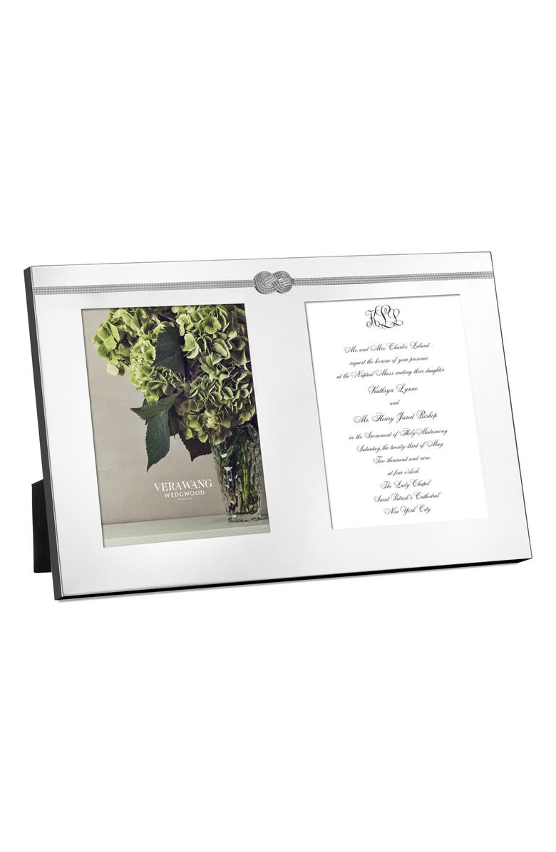 Vera Wang x Wedgwood Infinity Double Invitation Picture Frame, Main, color, Metallic Silver