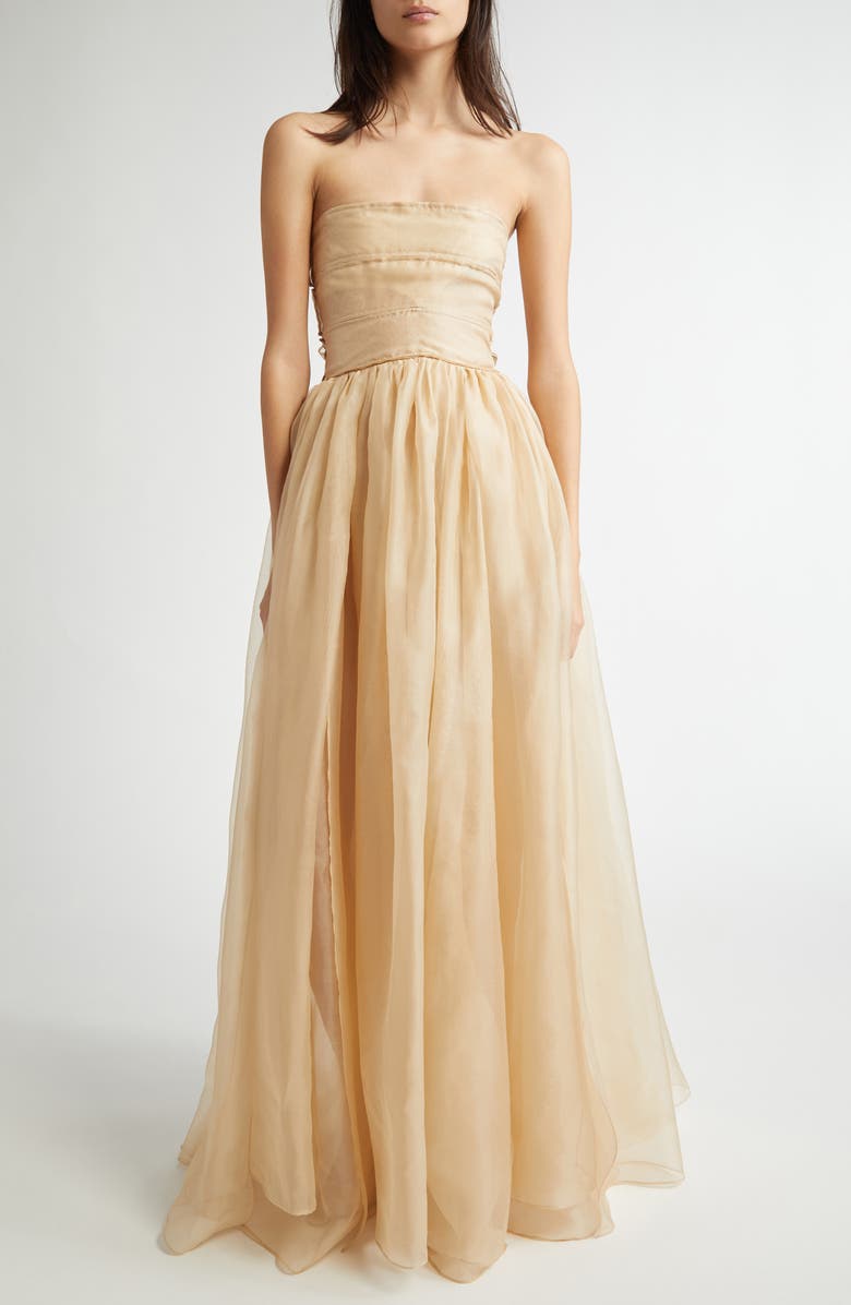 EENK Strapless Silk Organza Gown, Main, color, 