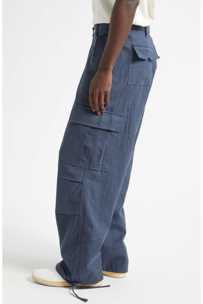 Linen Parachute Cargo Pants, Alternate, color, NAVY