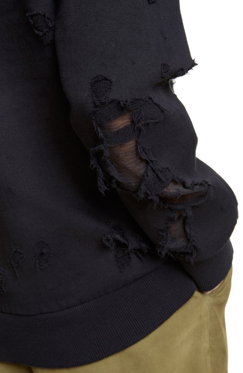 Givenchy Destroyed Cotton Sweatshirt, Alternate, color, 