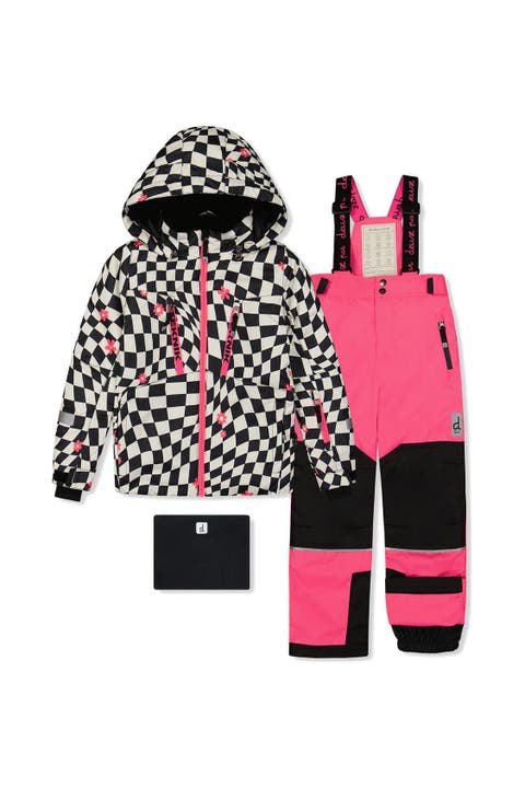 Teknik Checkered Jacket & Pants Two Piece Snowsuit