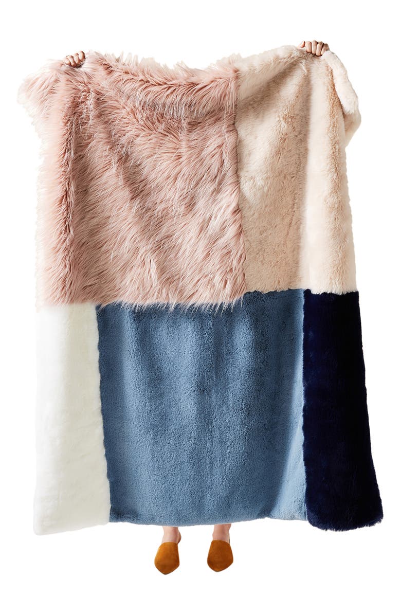 Anthropologie Home Anthropologie Tara Faux Fur Throw Blanket, Alternate, color,