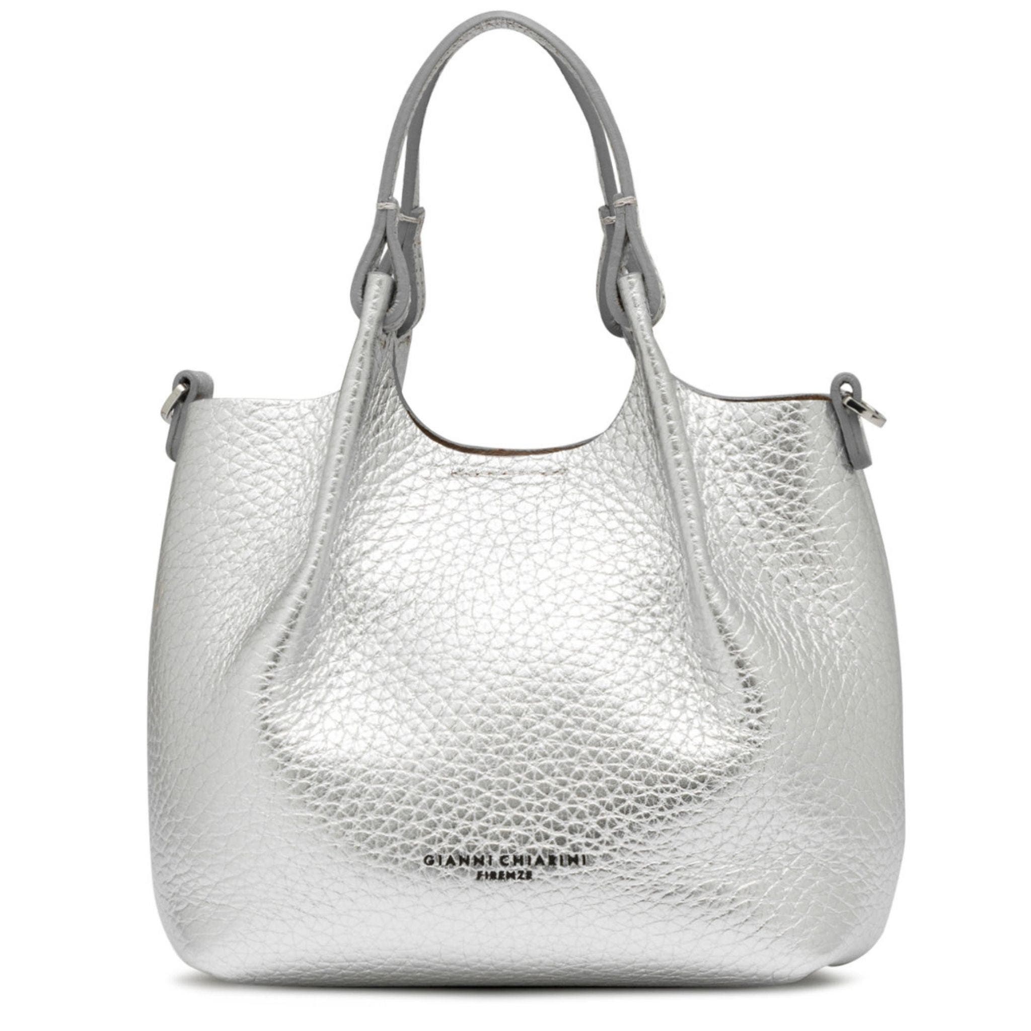 Dua Leather Mini Hobo Bag, Alternate, color, silver