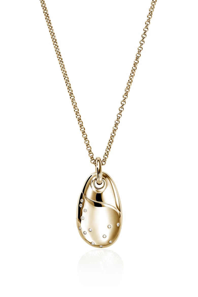 Artisan Series 18k Gold Sapphire Pebble Pendant Necklace, Alternate, color, GOLD