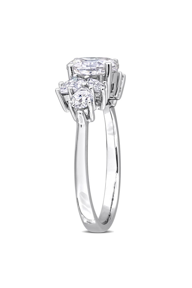 Lab-Created Moissanite Engagement Ring, Alternate, color, WHITE