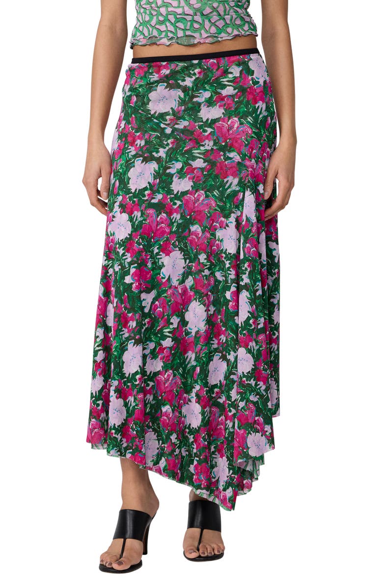 Diane von Furstenberg Hedi Print Asymmetric Maxi Skirt, Main, color, Provence Gossip Pink