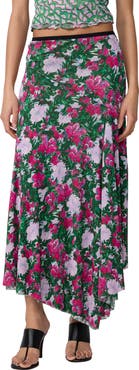 Diane von Furstenberg Hedi Print Asymmetric Maxi Skirt