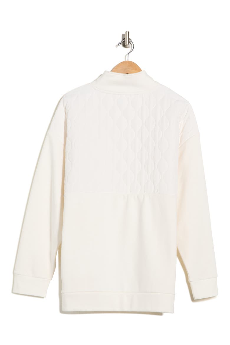 Silicon Fleece Half Zip Pullover, Alternate, color, WHITE DOVE
