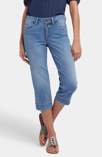 Nydj Marilyn Double Button Crop Jeans In Blue