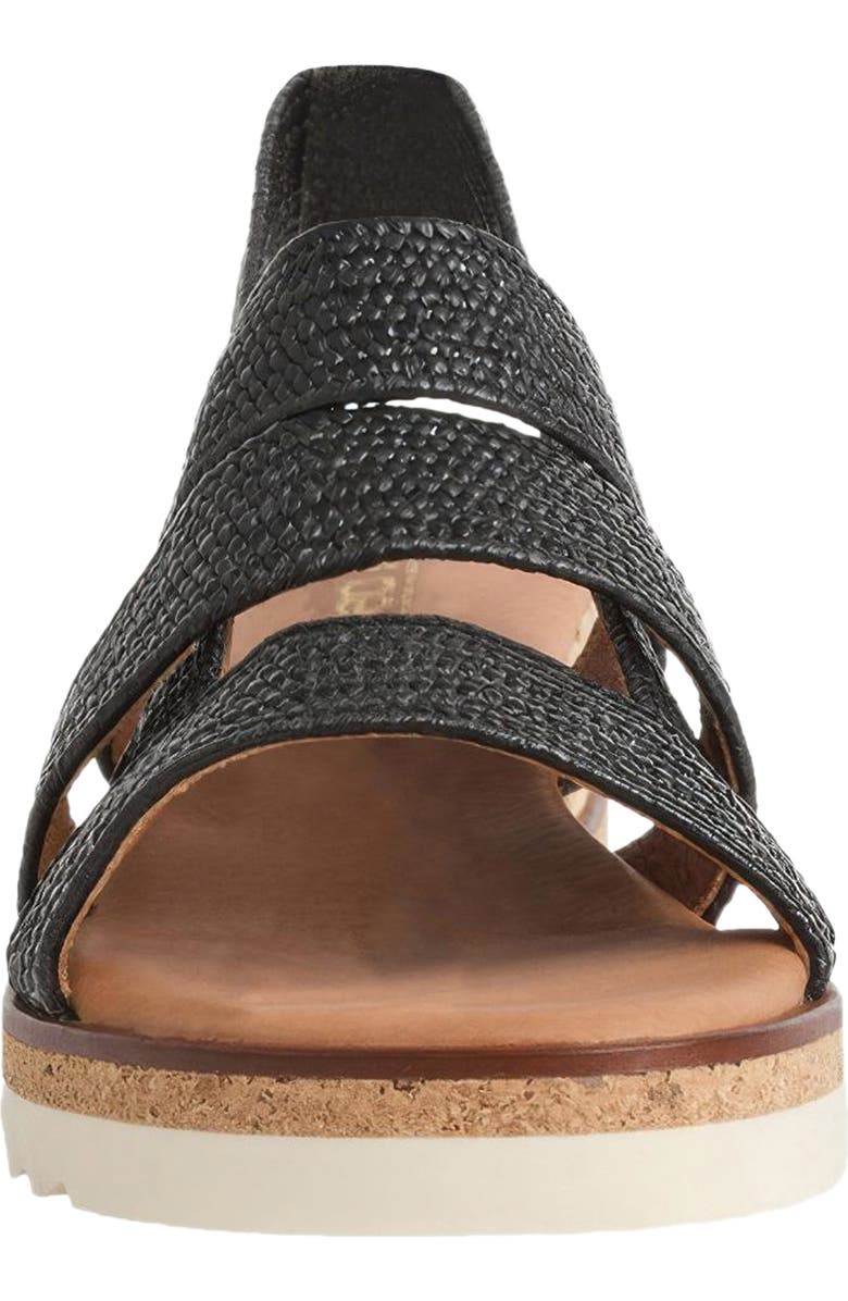 André Assous Noma Woven Wedge Sandal, Alternate, color, Black Raffia