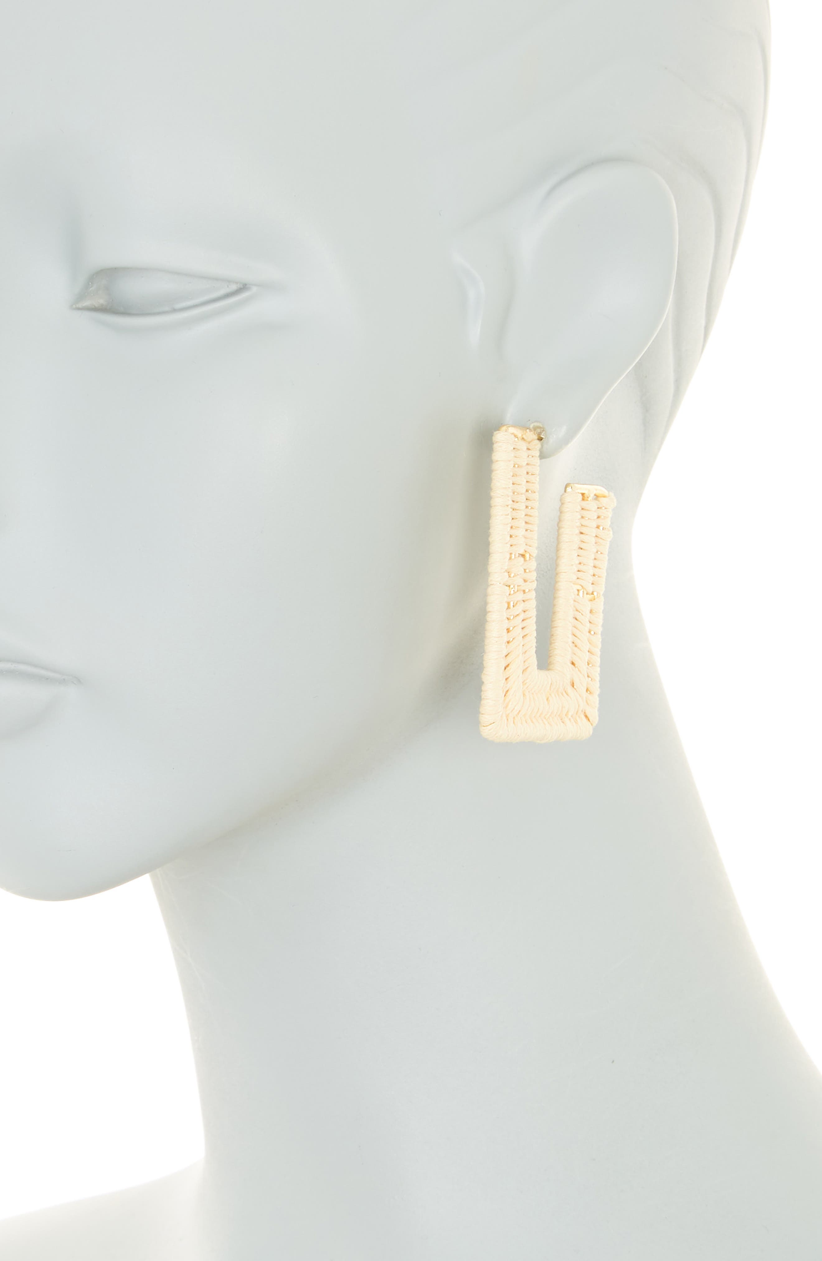 Panacea Raffia Wrapped Square Hoop Earrings (Women) | Nordstromrack