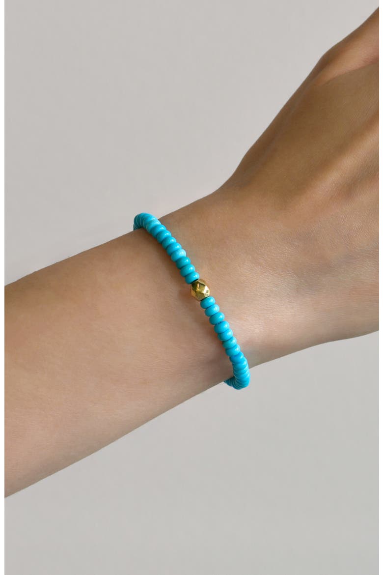 Bohème Smooth Turquoise Rondelle Stretch Bracelet, Alternate, color, TURQUOISE