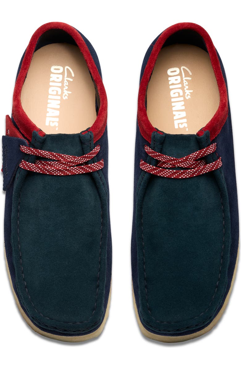 Clarks<sup>®</sup> Wallabee Moc Toe Chukka, Alternate, color, Dark Teal Combi