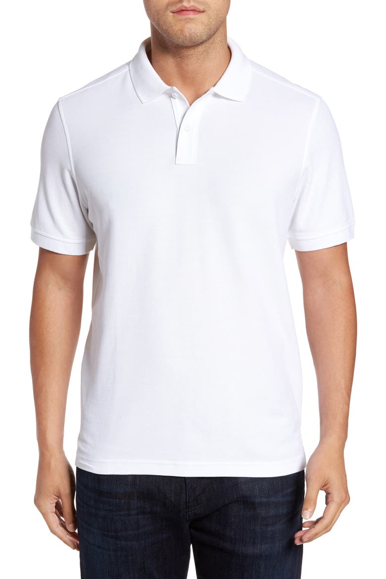 Regular Fit Piqué Polo, Main, color, WHITE