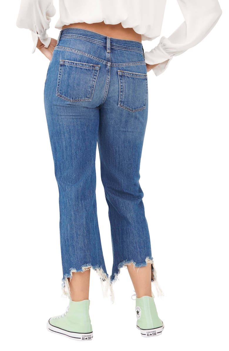 Free People We the Free Maggie Ripped Crop Straight Leg Jeans, Alternate, color,