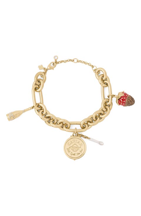 Caviar & Crimson Charm Bracelet