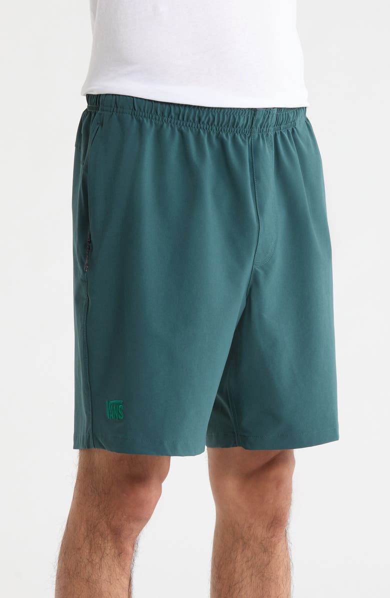 Vans Outline Hybrid Water Repellent Shorts, Alternate, color, Mystic Moss