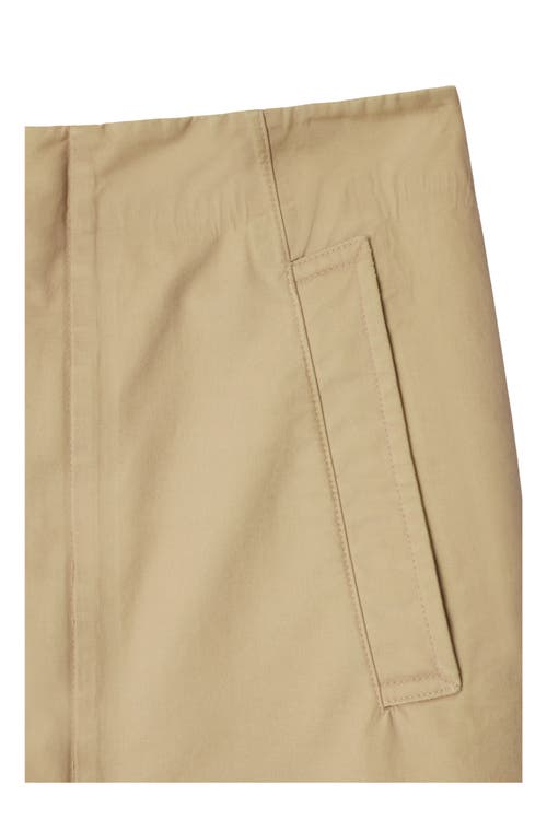 Shop Burberry Cotton Midi Skirt In Beige