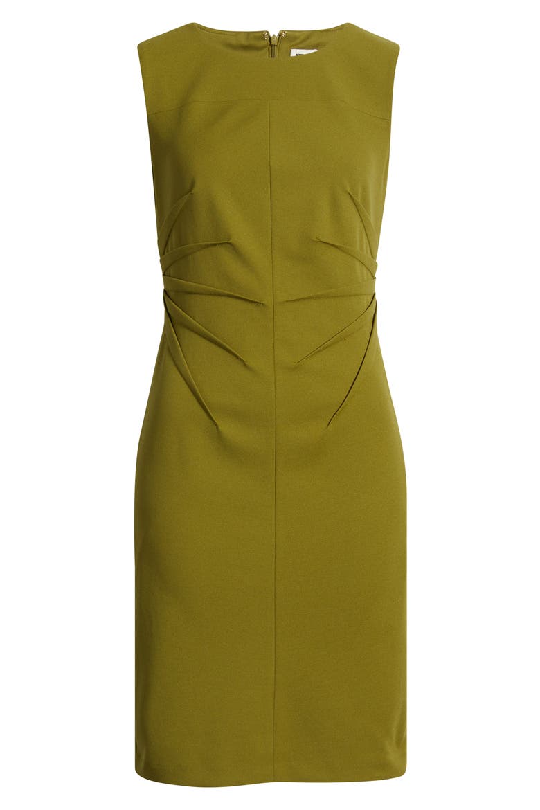 Radiant Pleat Scuba Crepe Sheath Dress, Alternate, color, IVY