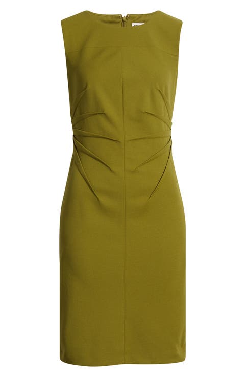 Radiant Pleat Scuba Crepe Sheath Dress