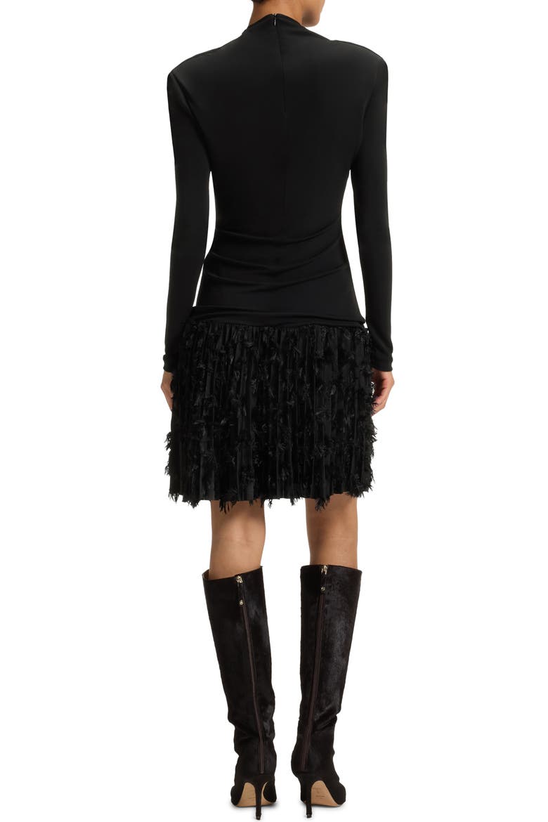 Ecicla Texture Turtleneck Long Sleeve Dress, Alternate, color, BLACK