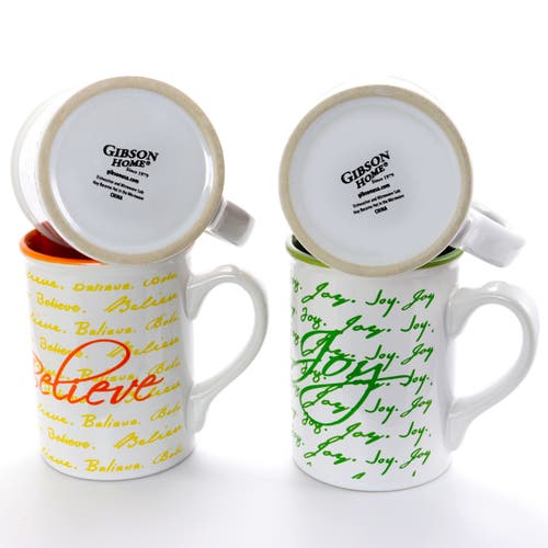 Gibson Home Inspirational Words 16 oz Mug 4 Assorted Designs In Multi