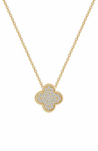 GABI RIELLE Pavé Cubic Zirconia Clover Pendant Necklace