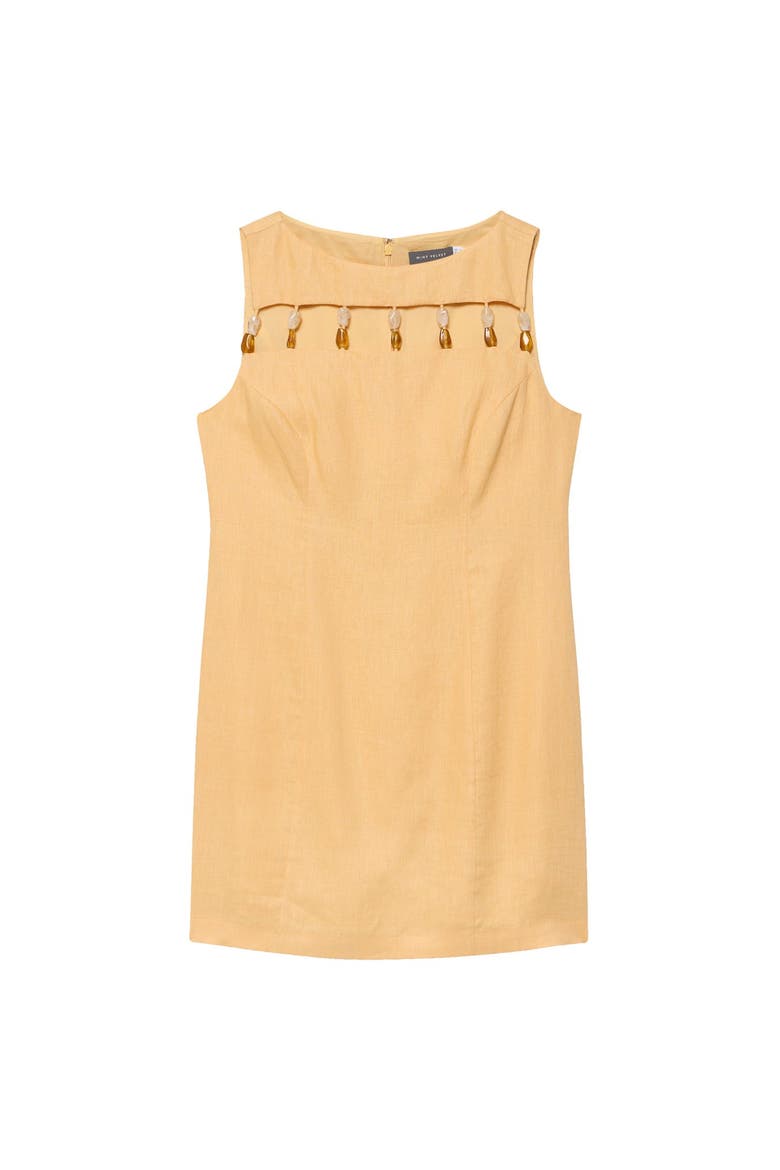 Linen Beaded Mini Dress, Alternate, color, Yellow